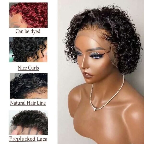 Pixie Cut Curly Frontal Wig