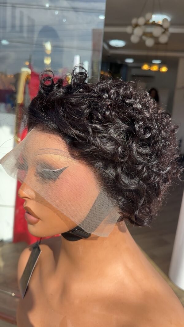Pixie Cut Curly Frontal Wig